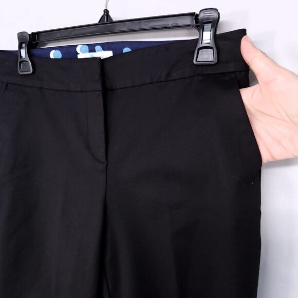 Boden Dress Pants Womens 6 Regular Straight Leg Pockets Slit Hem Black - Picture 3 of 15